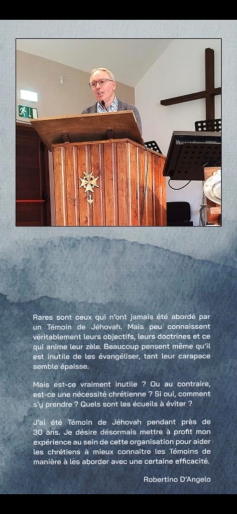 Citation de Robertino D'Angelo : aider les chrétiens à aborder les Témoins de Jéhovah avec efficacité
